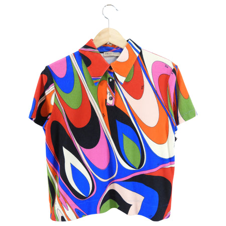 Pucci Multicolour Terry Short Sleeve Polo shirt - IT44 / USA 8