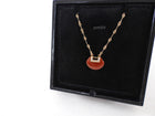 Qeelin Yu Yi Small 18k Rose Gold Diamond Red Agate Necklace