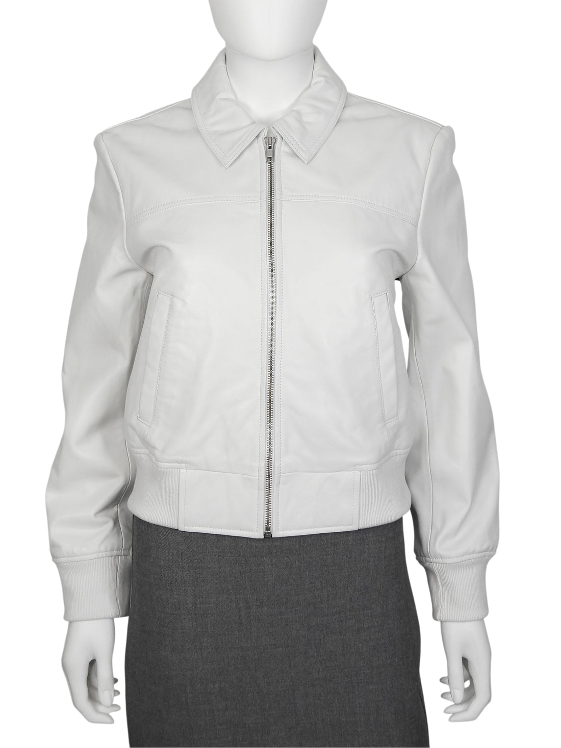 R13 White Lambskin Berlin Leather Jacket - M
