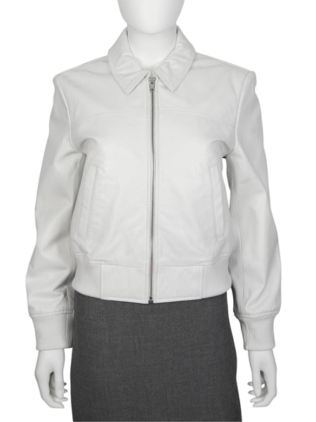 R13 White Lambskin Berlin Leather Jacket - M