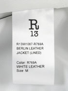 R13 White Lambskin Berlin Leather Jacket - M