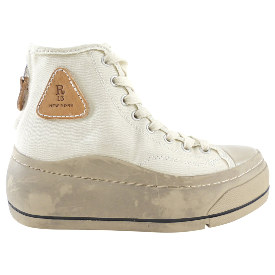 R13 Beige Kurt High Top Platform Sneakers - 37 / 7