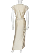 Rabanne Light Beige Pierce Jersey Long Wrap Gown - 38 FR