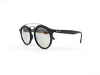 Ray Ban RB 4256 Matte Black Metal Round Double Bridge Gatsby Sunglasses - L