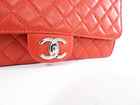 Chanel Red Lambskin Quilted Leather East West Accordion Wallet on Chain Bag