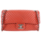 Chanel Red Leather Quilted Medium Crossing Flap Bag