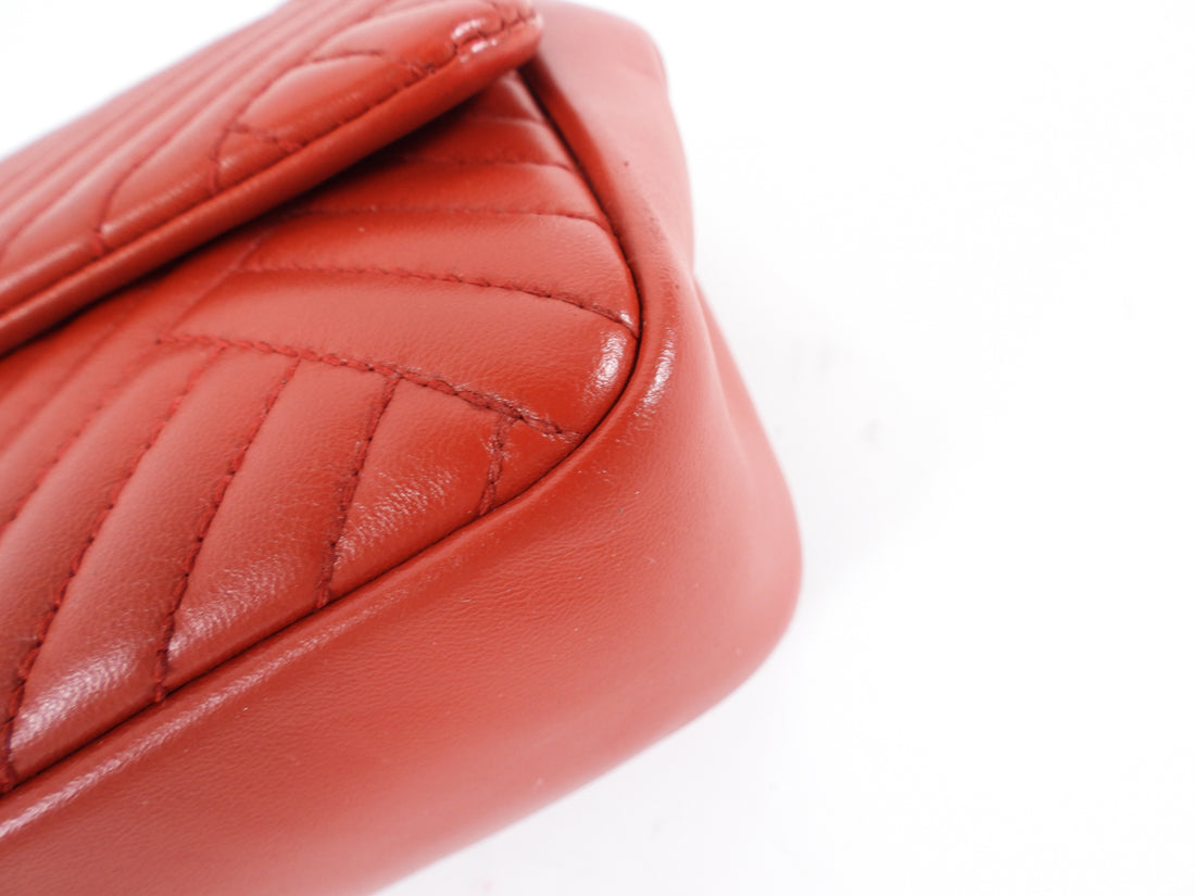 Chanel Red Leather Quilted Medium Crossing Flap Bag