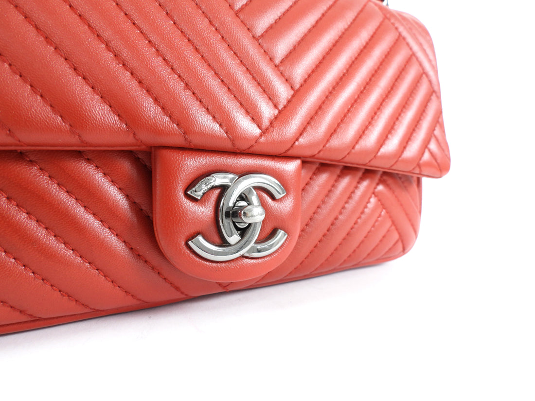 Chanel Red Leather Quilted Medium Crossing Flap Bag