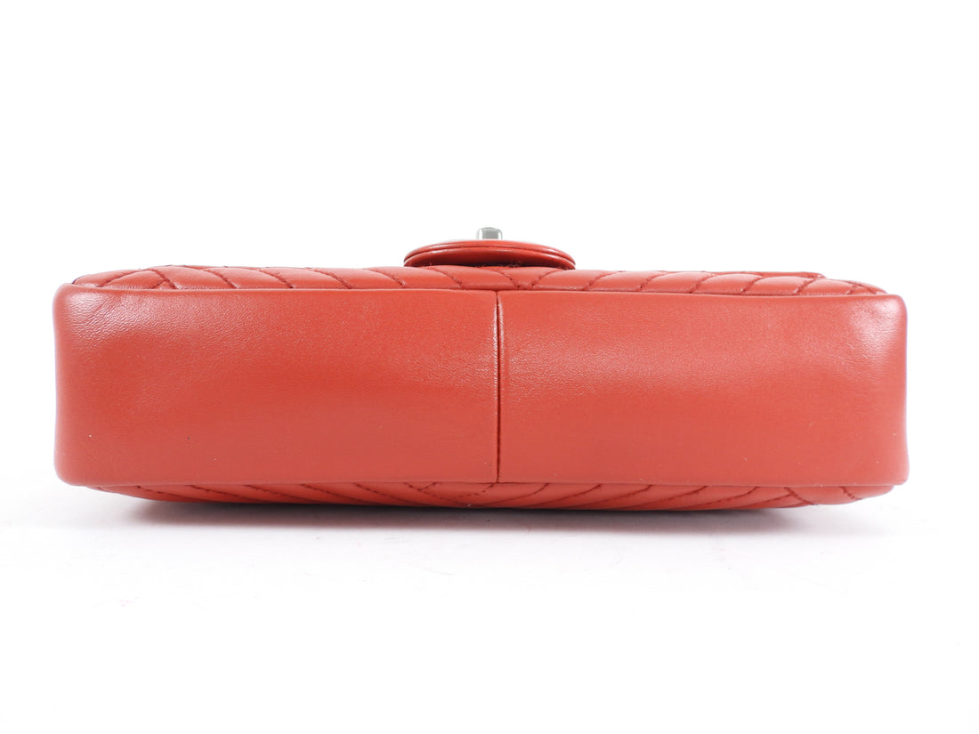 Chanel Red Leather Quilted Medium Crossing Flap Bag