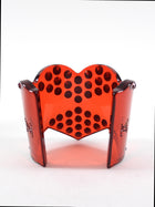 Louis Vuitton Red Acrylic Resin Crystal Studded Heart Cuff Bracelet