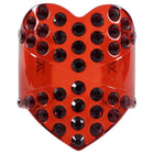 Louis Vuitton Red Acrylic Resin Crystal Studded Heart Cuff Bracelet