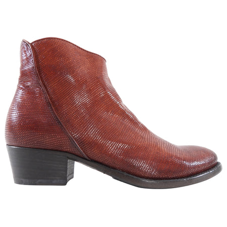 Pantanelli Dark Red Lizard Ankle Boots - 39
