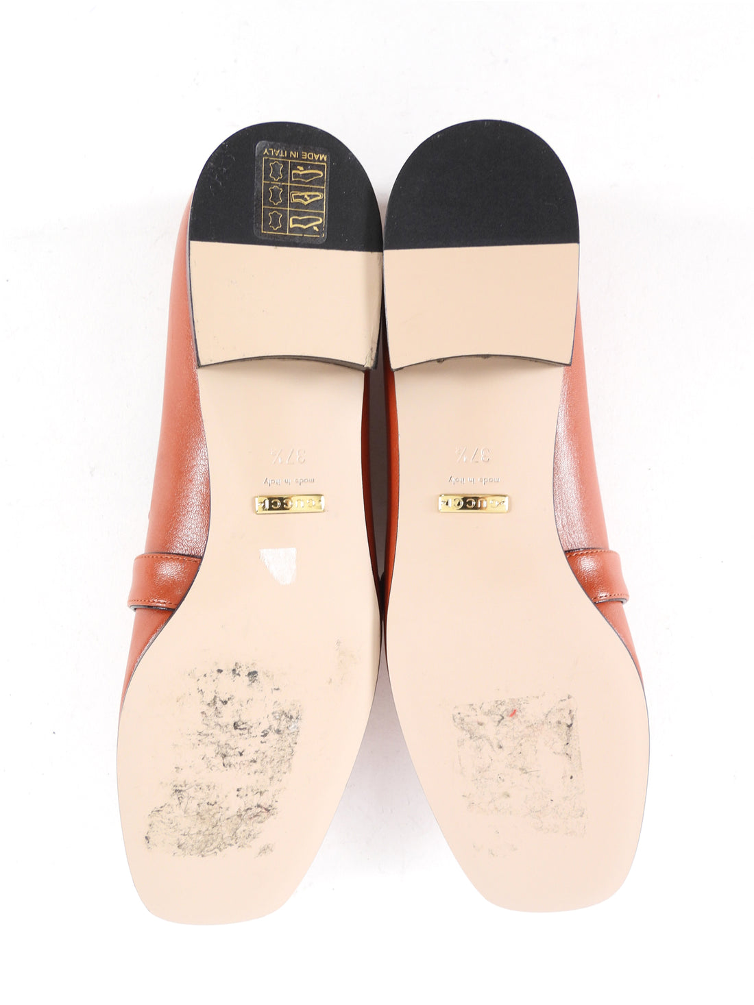 Gucci Marmont Rust Leather Block Heel Loafers - 37.5