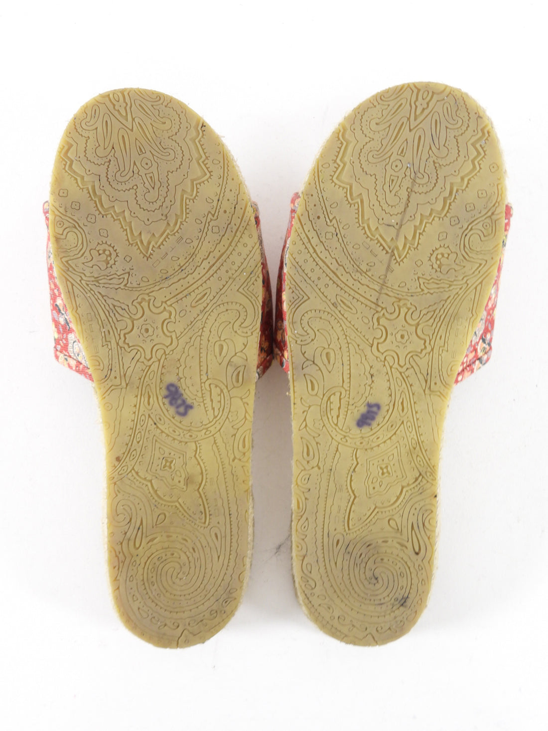 Etro Red Fabric Paisley Flat Espadrille Sandals - USA 8