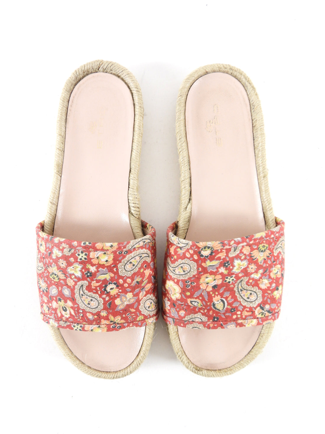 Etro Red Fabric Paisley Flat Espadrille Sandals - USA 8