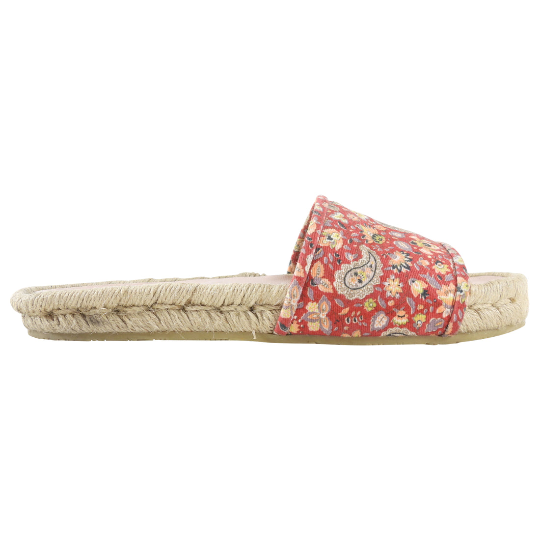 Etro Red Fabric Paisley Flat Espadrille Sandals - USA 8