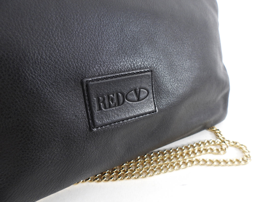 Red Valentino Black Leather Bow Detail Chain Bag