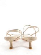 Reformation Light Taupe / Beige Strappy Leather Heel Sandals - 7