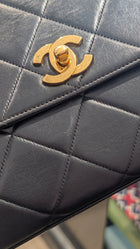 Chanel Vintage 1994 Black Leather Medium Kelly Top Handle Flap Bag
