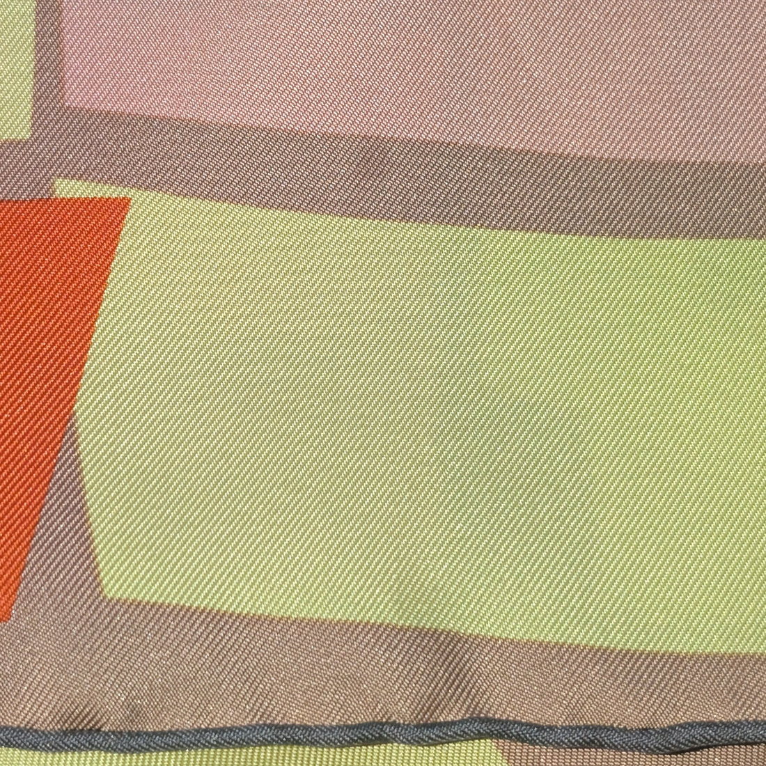 Hermes Sea Surf Fun Taupe Lime Green Surfboard Palm 90cm Silk Scarf