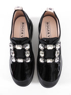 Roger Vivier Black Patent Crystal Walky Viv Loafer Shoes - 39.5