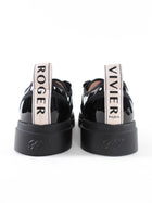 Roger Vivier Black Patent Crystal Walky Viv Loafer Shoes - 39.5
