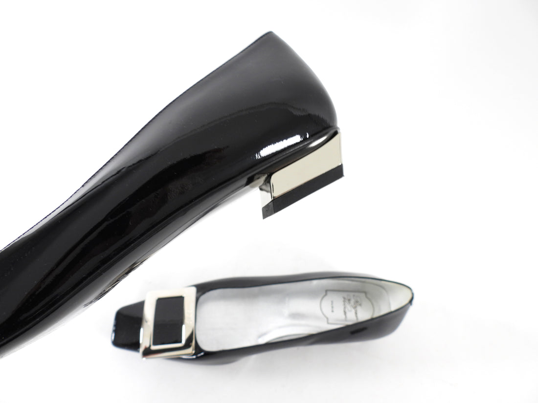 Roger Vivier Black Patent Belle Pumps - 39.5