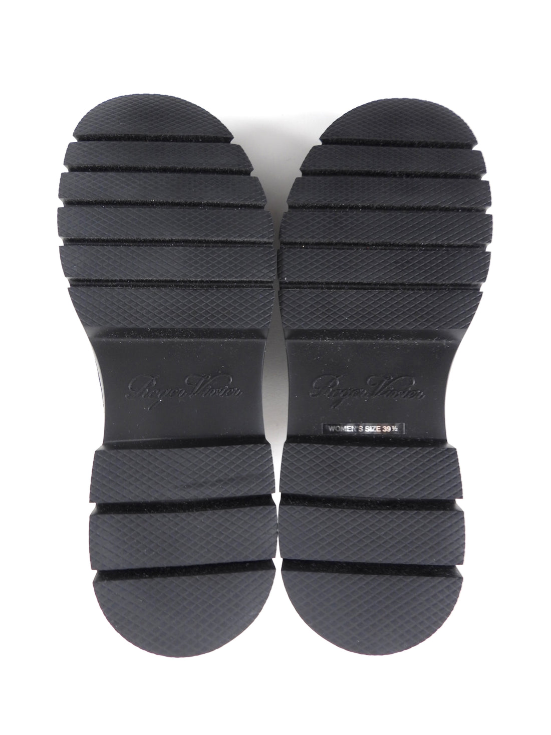Roger Vivier Black Patent Crystal Walky Viv Loafer Shoes - 39.5
