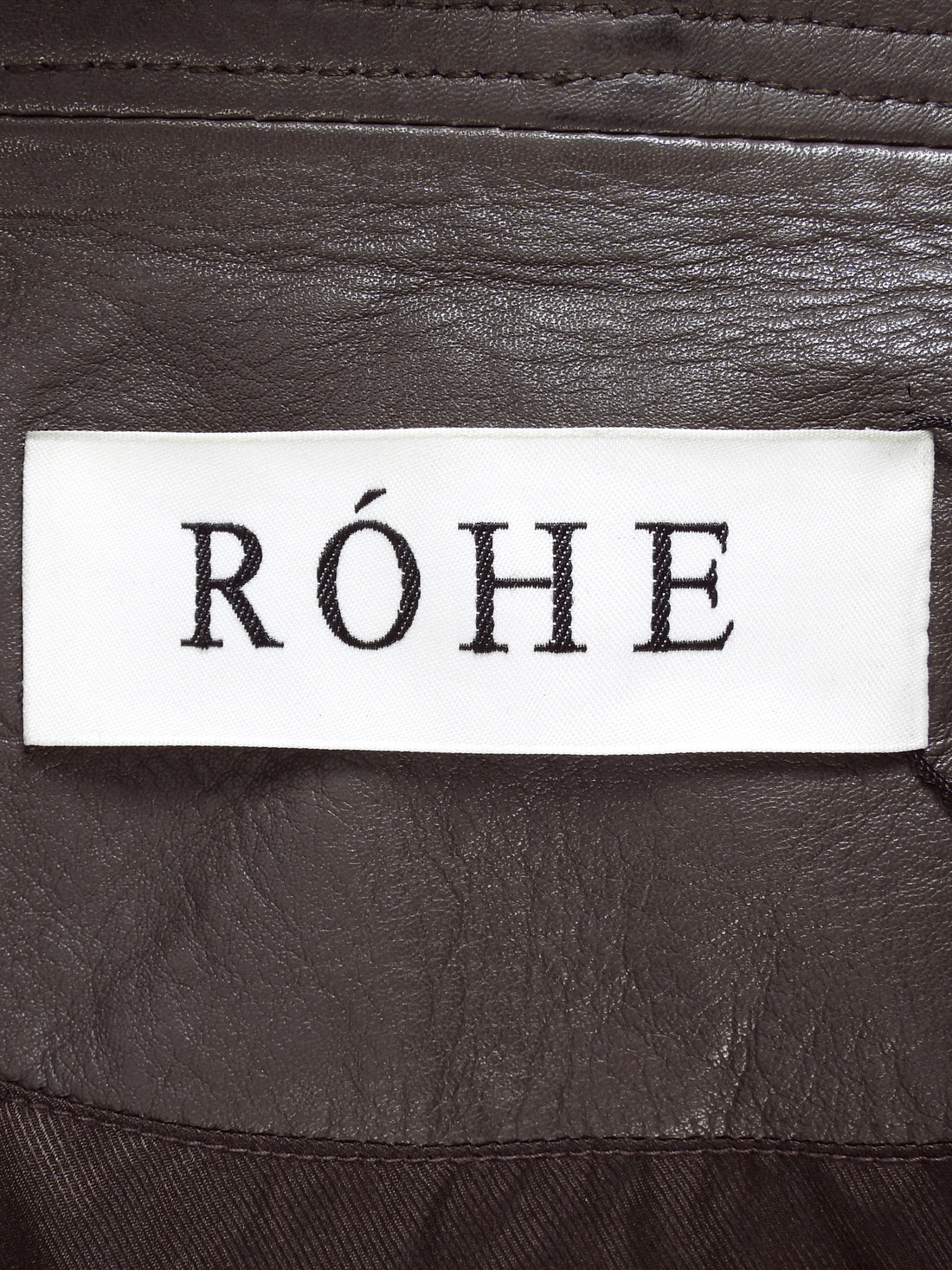 Rohe Brown Brown Leather Snap High Neck Jacket - 34