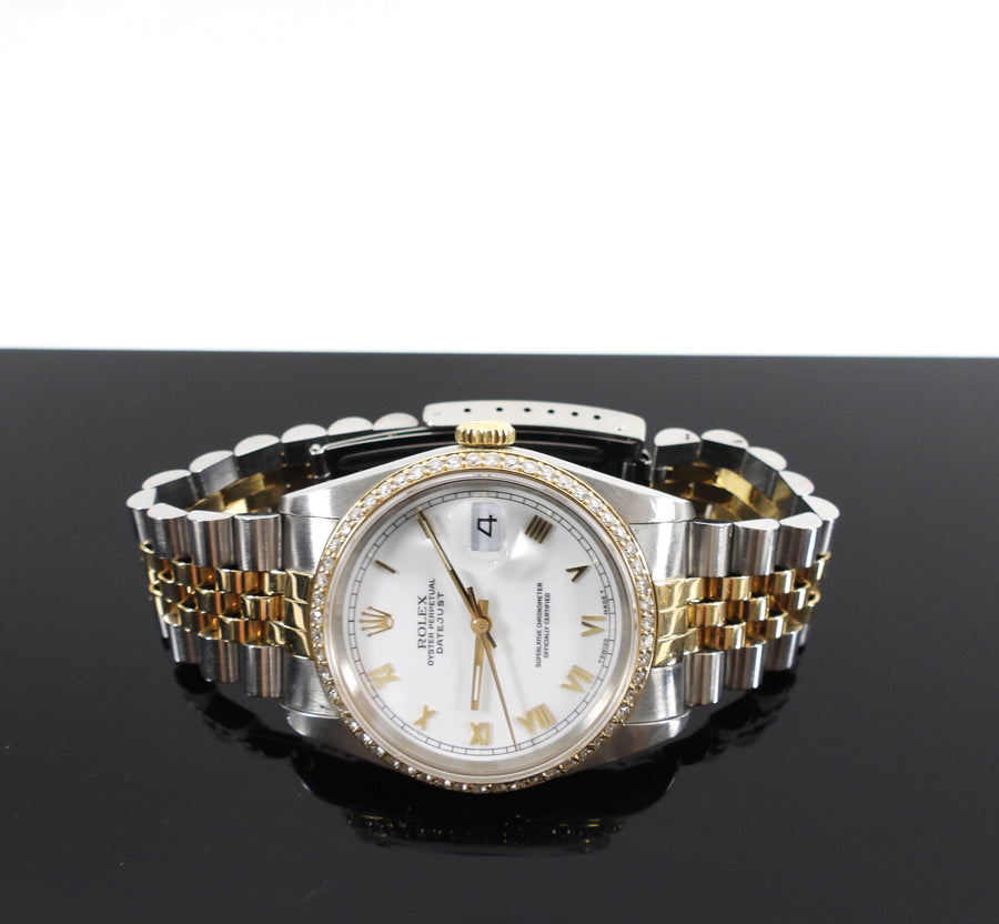 Rolex Vintage 1990 Two Tone Datejust Jubilee Diamond 36mm Watch