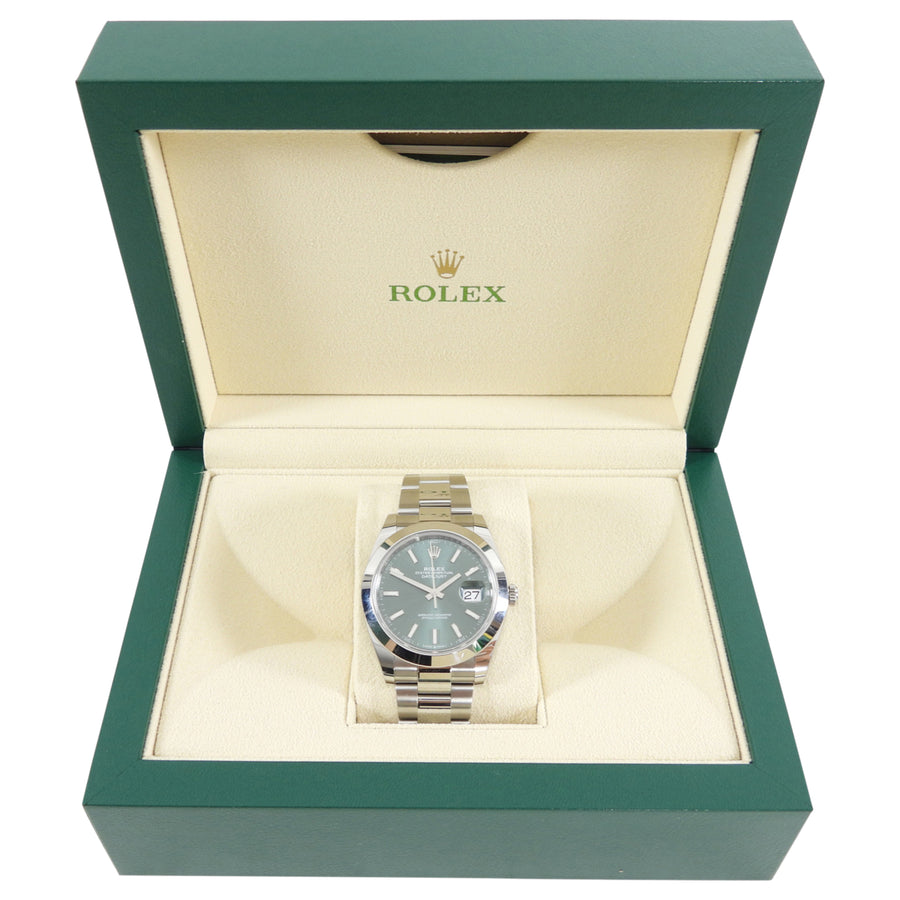 Rolex Datejust 41mm Stainless Steel Green Dial Wrist Watch