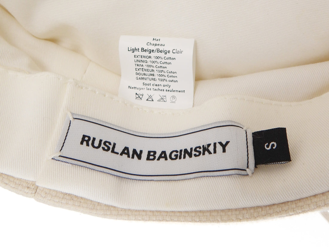 Ruslan Baginskiy Light Beige Cotton Baker Newsboy Cap S