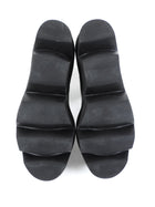 Sacai Taupe Grey Patent Leather Platform Ankle Boots - 7