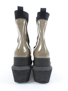 Sacai Taupe Grey Patent Leather Platform Ankle Boots - 7