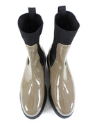 Sacai Taupe Grey Patent Leather Platform Ankle Boots - 7