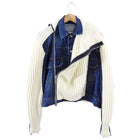 Sacai Denim and Ivory Knit Wool Combo Jacket - M / L