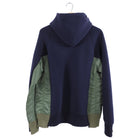 Sacai Navy and Army Green Combo Bomber / Hoodie Jacket - S / M