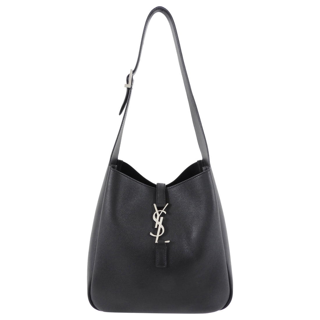 Saint Laurent Black Grained Leather Le 5 À 7 Supple Small Shoulder Hobo Bag