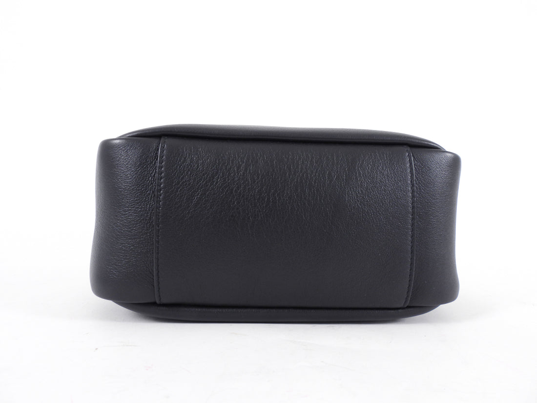 Saint Laurent Black Grained Leather Le 5 À 7 Supple Small Shoulder Hobo Bag