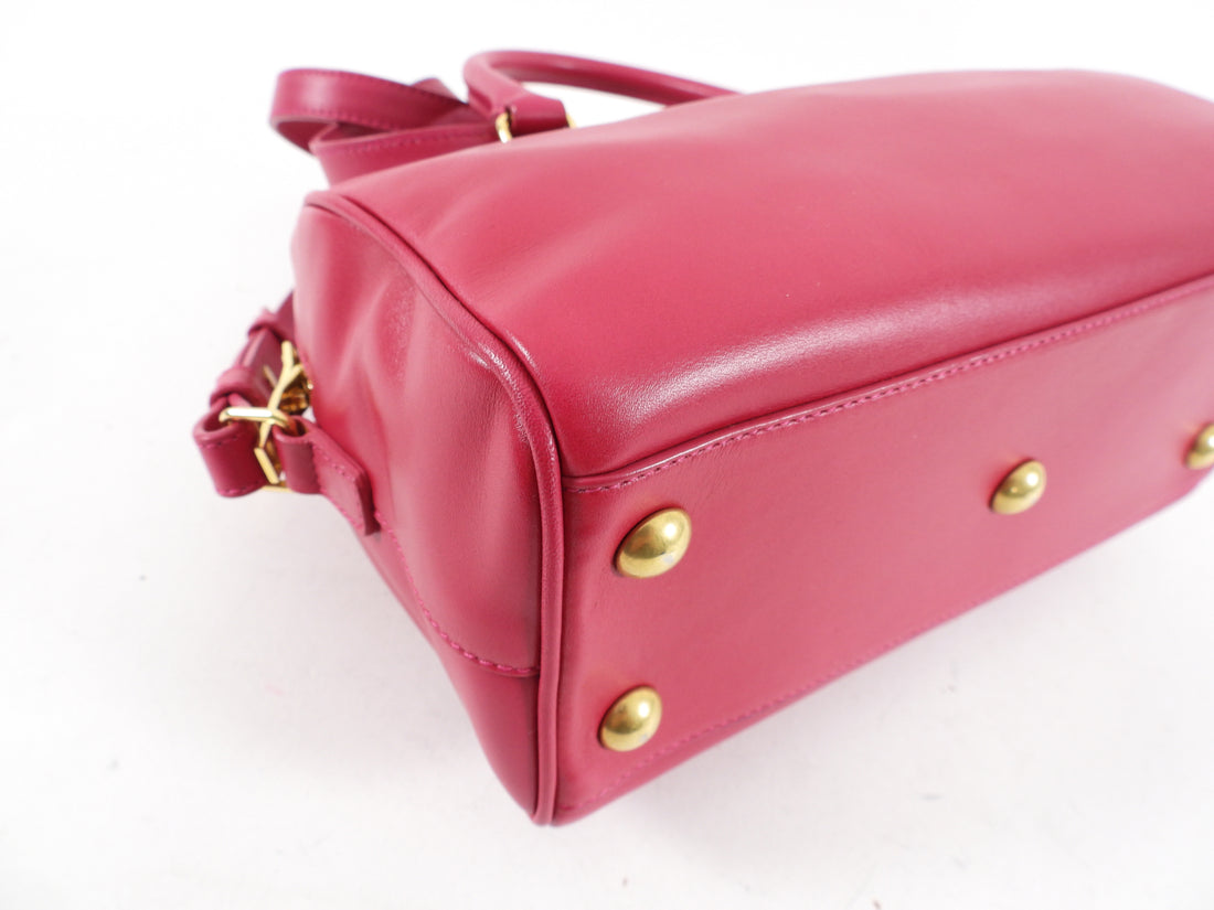 Saint Laurent Fuchsia Leather Baby Duffle Bag