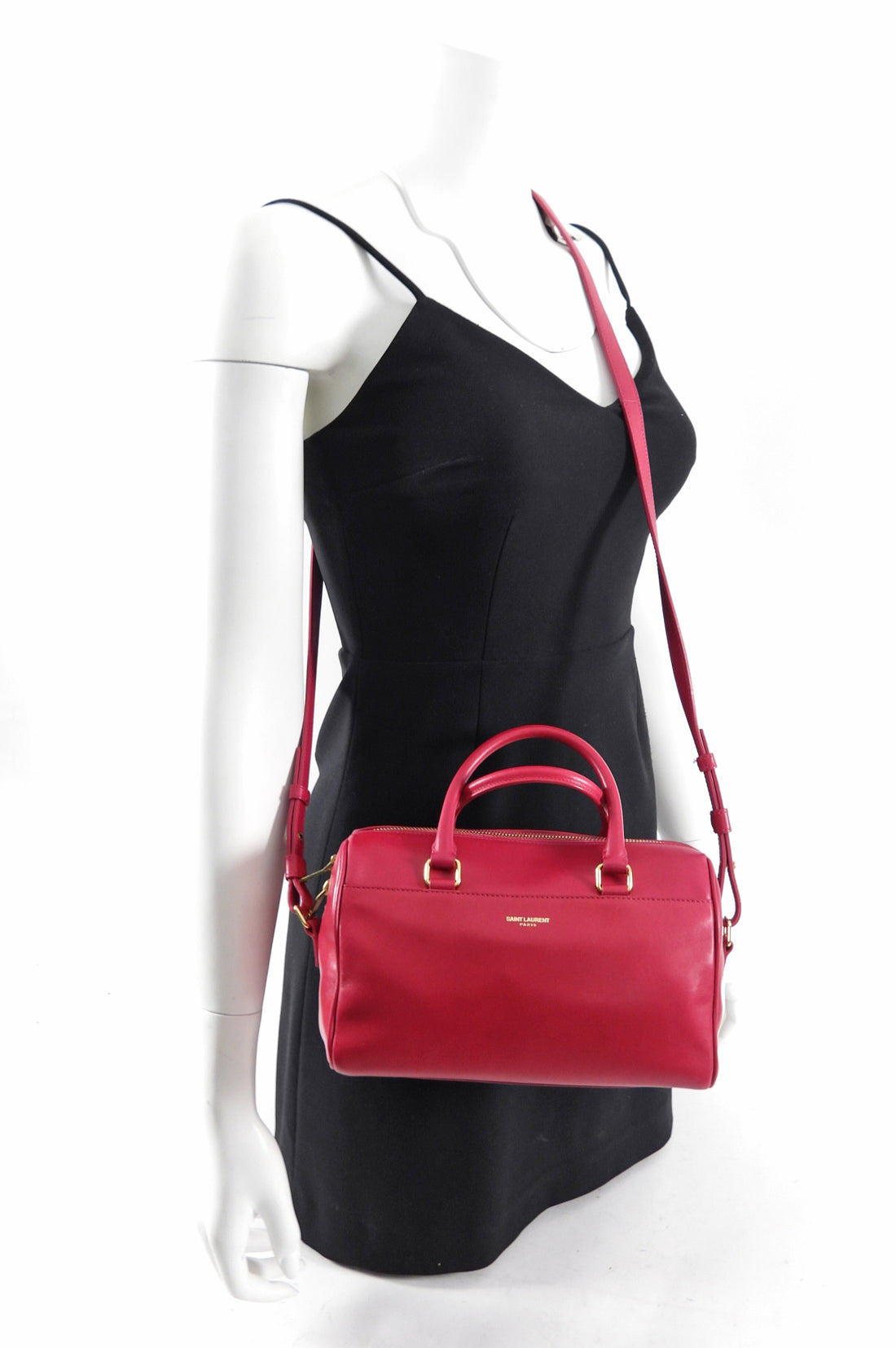 Saint Laurent Fuchsia Leather Baby Duffle Bag