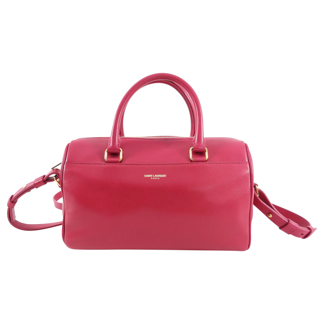 Saint Laurent Fuchsia Leather Baby Duffle Bag