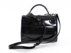 Saint Laurent Black Glossed Leather Le Fermoir Two-Way Bag