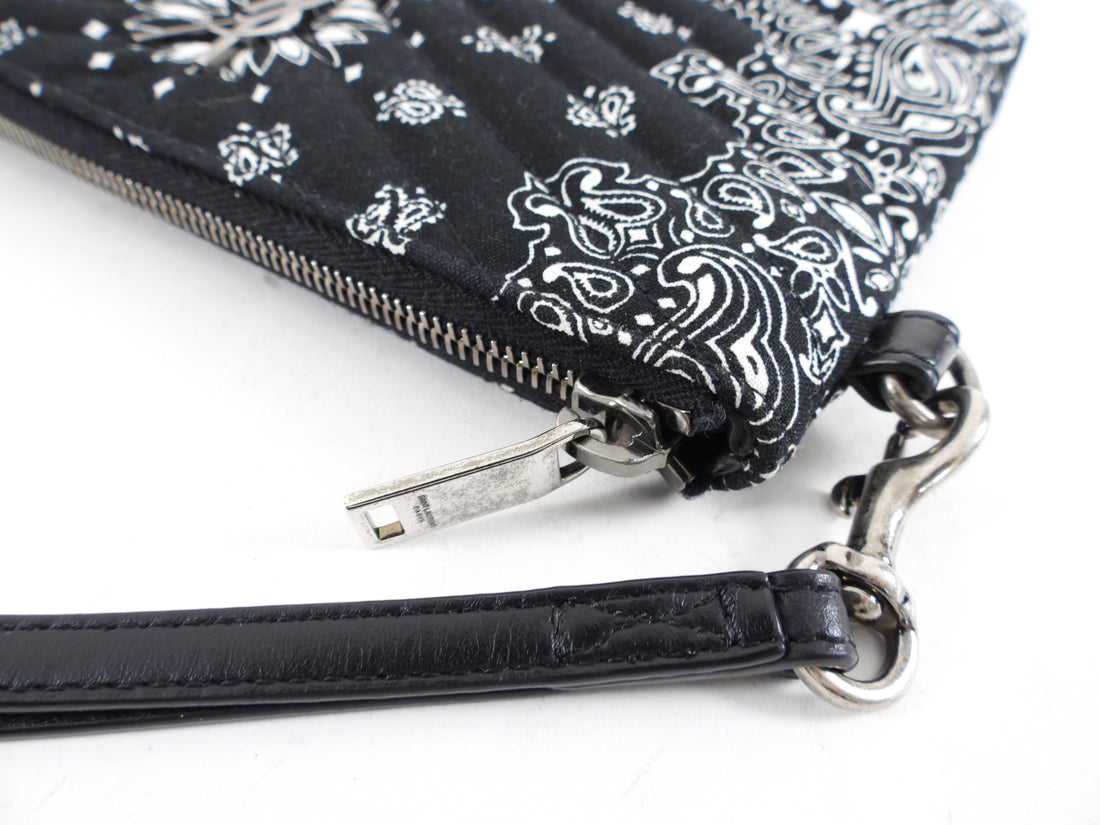 Saint Laurent Bandana Quilted Small Wristlet Pouch