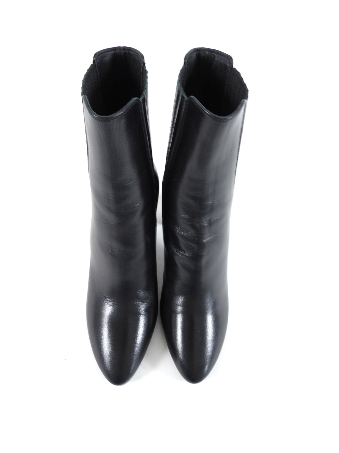 Saint Laurent Black Smooth Leather Lou 75 Block Heel Ankle Boots - 6