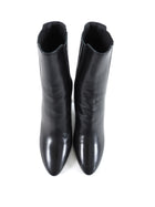 Saint Laurent Black Smooth Leather Lou 75 Block Heel Ankle Boots - 6