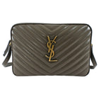 Saint Laurent Dark Olive Green Medium Lou Monogram Quilted Camera Bag