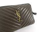 Saint Laurent Dark Olive Green Medium Lou Monogram Quilted Camera Bag