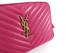 Saint Laurent Cherry Pink Medium Lou Monogram Quilted Camera Bag