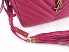 Saint Laurent Cherry Pink Medium Lou Monogram Quilted Camera Bag